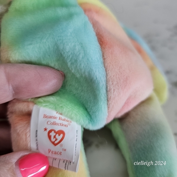 Peace The Bear Beanie Baby and Beanie Buddy Set - Picture 14 of 15